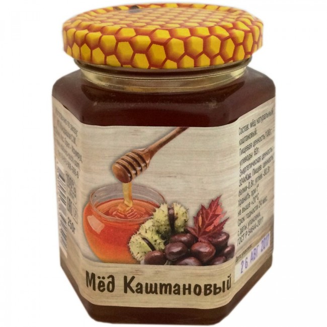 Мед каштановый 250гр Мед каштановый 250гр