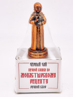 Чай печной сушки по монастырскому рецепту черный ручной сбор 35гр с фигурой Матрона Московская