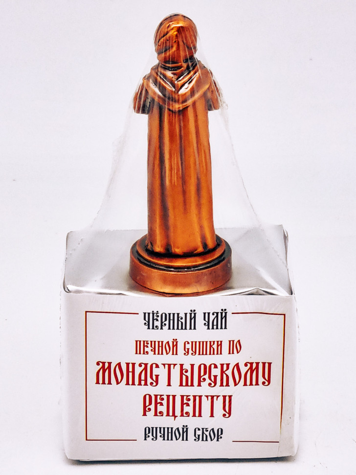 Черный чай ручной сбор печной сушки монастырский травник 35гр с фигурой Матрона Московская