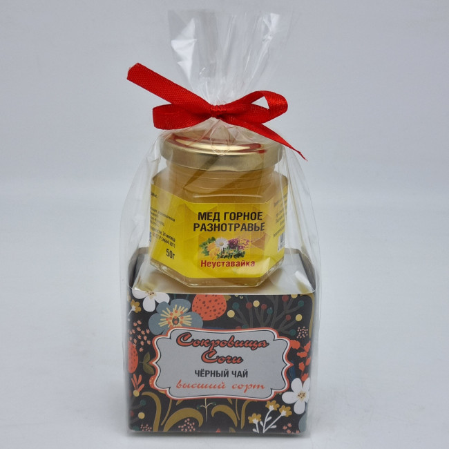 Чай черный высший сорт 35гр +мед 50гр