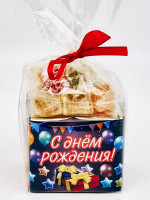 Подарочный набор с днем рождения чай зеленый ручной сбор 40гр + лукум 50гр