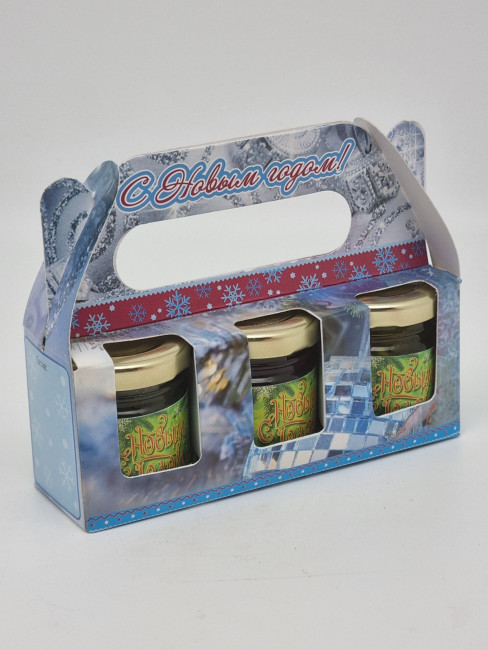 Сочинский деликатес №2 (мед, варенье, аджика красная мини) с новым годом Сочинский деликатес №2 (мед, варенье, аджика красная мини) с новым годом