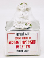 Черный чай ручной сбор печной сушки монастырский травник 35гр с фигурой ангела
