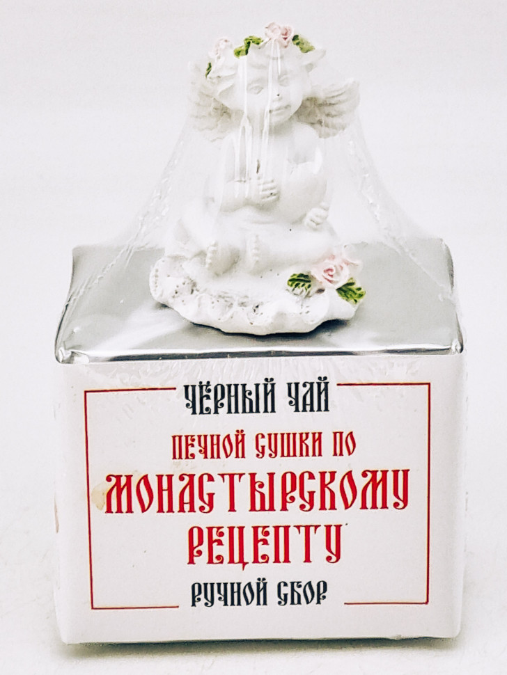 Черный чай ручной сбор печной сушки монастырский травник 35гр с фигурой ангела