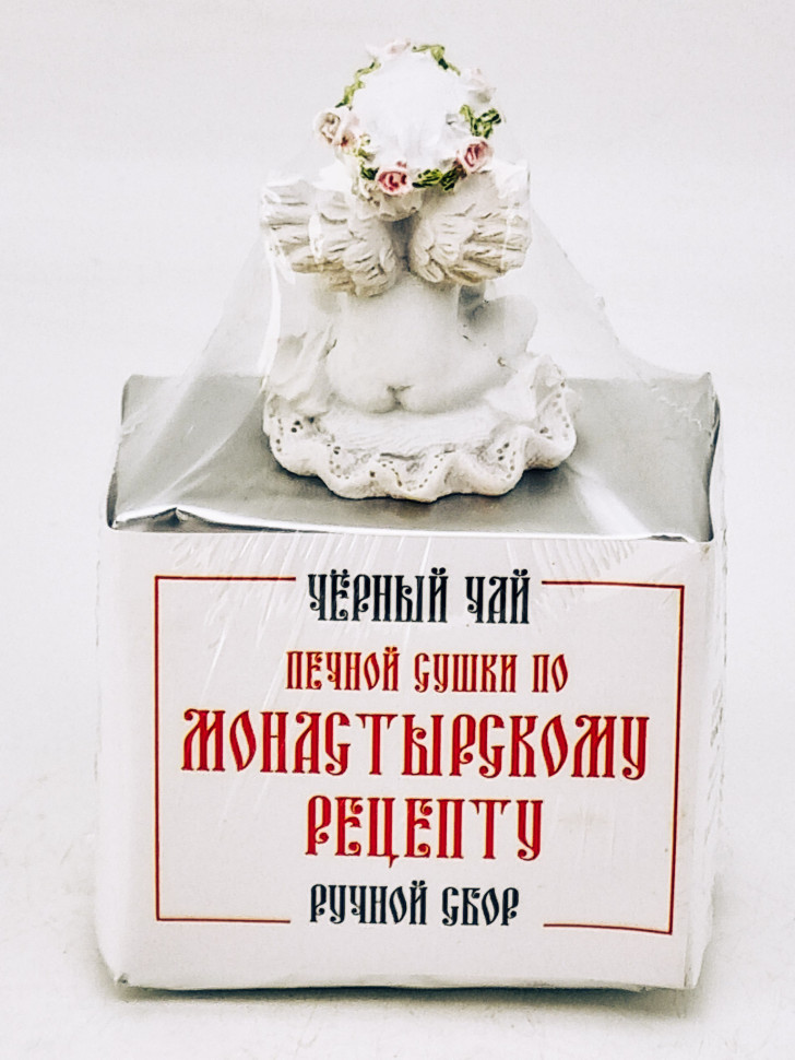 Черный чай ручной сбор печной сушки монастырский травник 35гр с фигурой ангела