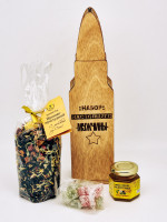 Подарочный набор в упаковке из фанеры снаряд малый №1