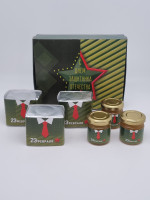 Подарочный набор с 23 февраля 3 вида чая 110гр и 3 вида меда 150гр