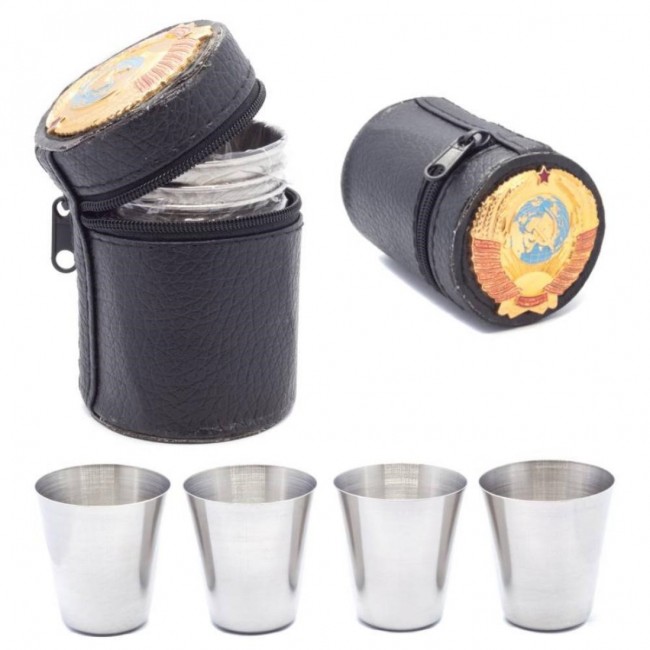 Набор стопок "Кожа" 4шт большой Набор стопок "Кожа" 4шт большой