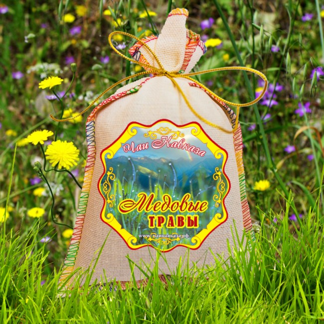 Чай травяной в сувенирном мешке "Медовые травы" 150гр Чай травяной в сувенирном мешке "Медовые травы" 150гр