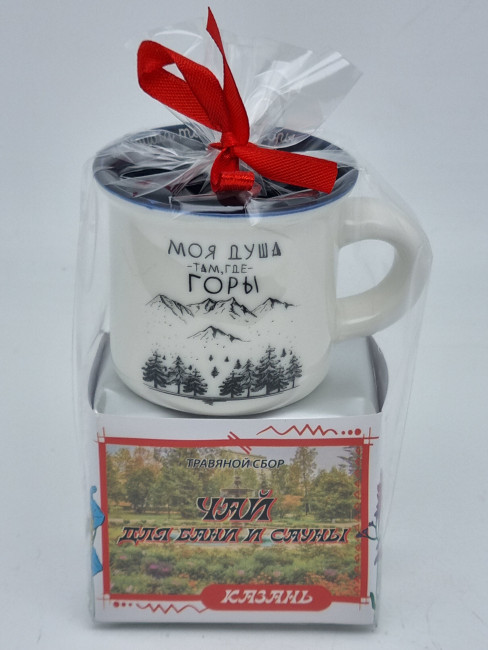 Краснополянский чай "для сауны и бани" 40гр + кружка мини Казань
