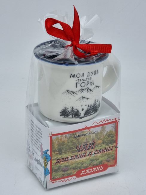 Краснополянский чай "для сауны и бани" 40гр + кружка мини Казань