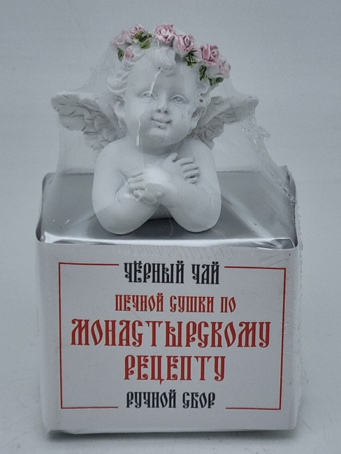 Чай печной сушки по монастырскому рецепту черный ручной сбор 35гр с бюстом ангела