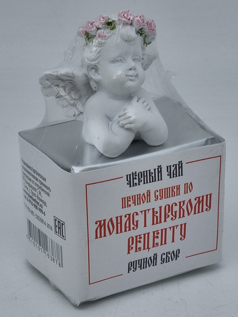 Чай печной сушки по монастырскому рецепту черный ручной сбор 35гр с бюстом ангела