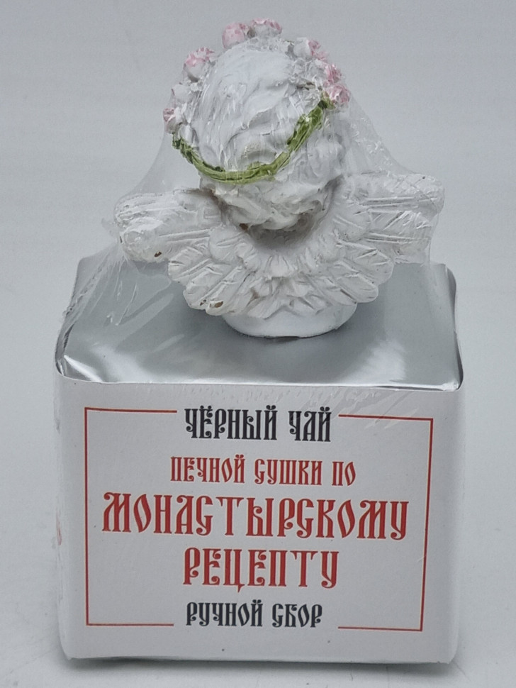 Черный чай ручной сбор печной сушки монастырский травник 35гр с бюстом ангела