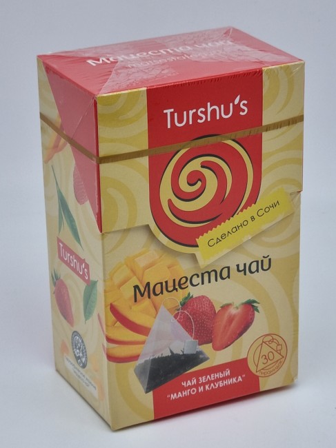 Мацеста чай зеленый "Манго и клубника" в пирамидках