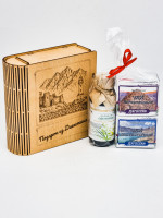 Набор в книжке чай перевальный 40гр+чай высокогорный 40гр и бальзам Краснополянские травы Дагестан