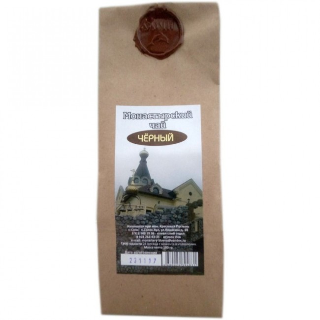Черный чай Монастырский100гр крафт пакет Черный чай Монастырский100гр крафт пакет