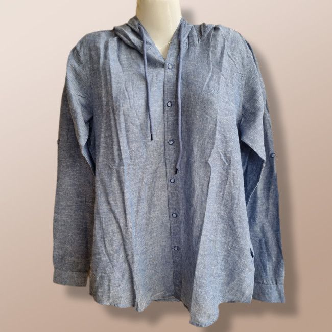 Рубашка №1 пляжная синяя M