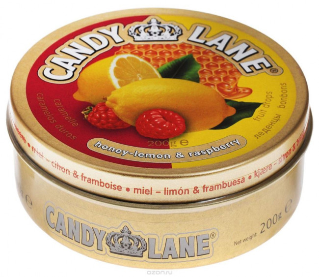 Фруктовые леденцы Мед-лимон и малина Candy Lane 200гр Фруктовые леденцы Мед-лимон и малина Candy Lane 200гр