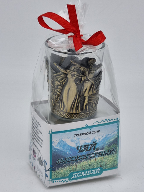 Краснополянский чай "Высокогорный" 40гр Домбай с сувениром стопка Краснополянский чай "Высокогорный" 40гр Домбай с сувениром стопка