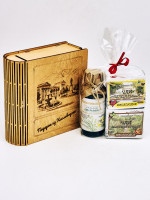 Набор в книжке чай перевальный 40гр + чай высокогорный 40гр и бальзам Краснопол травы Кисловодск