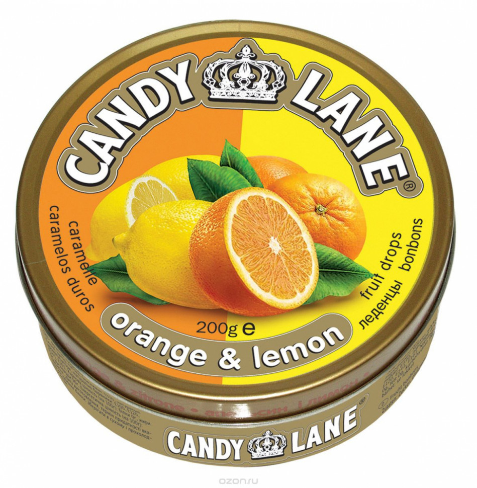 Фруктовые леденцы Апельсин и лимон Candy Lane 200гр