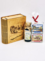 Набор в книжке чай черный р/с 35гр + чай зеленый р/с 40гр и бальзам Краснополянские травы Кисловодск