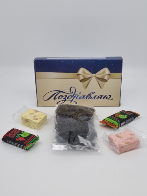 Набор 138 Праздничный чай черный, нуга и пастила лучший подарок Набор 138 Праздничный чай черный, нуга и пастила лучший подарок