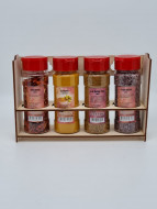 Ассорти специй из Сочи на подставке 4 банки 400гр Ассорти специй из Сочи на подставке 4 банки 400гр