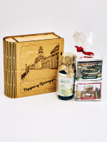 Набор в книжке чай черный р/с 35гр + чай зеленый р/с 40гр и бальзам Краснополянские травы Краснодар