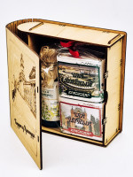 Набор в книжке чай черный р/с 35гр + чай зеленый р/с 40гр и бальзам Краснополянские травы Краснодар