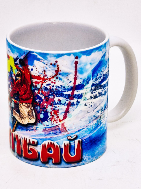 Кружка подарочная Домбай лыжник