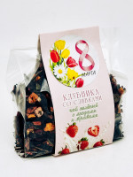 Подарок на 8 марта чай зеленый с добавками "Клубника со сливками" 100гр