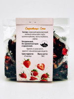 Подарок на 8 марта чай зеленый с добавками "Клубника со сливками" 100гр