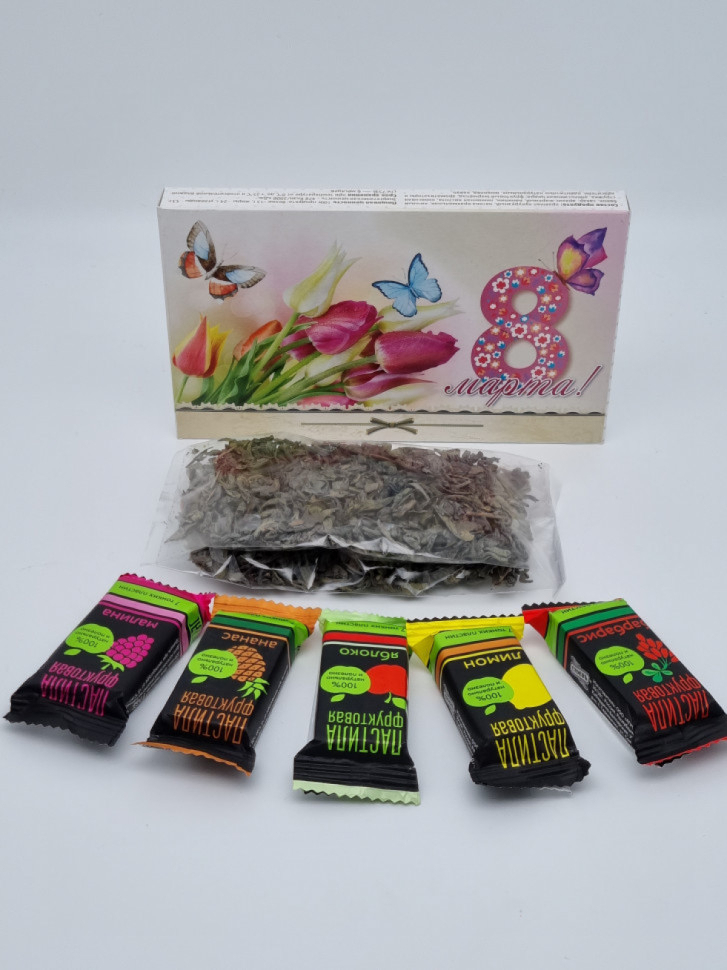 Набор 151 Праздничный чай зеленый и пастила с 8 марта