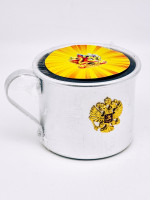 Подарочный набор с 23 февраля кружка с черным чаем из алюминия Герб России