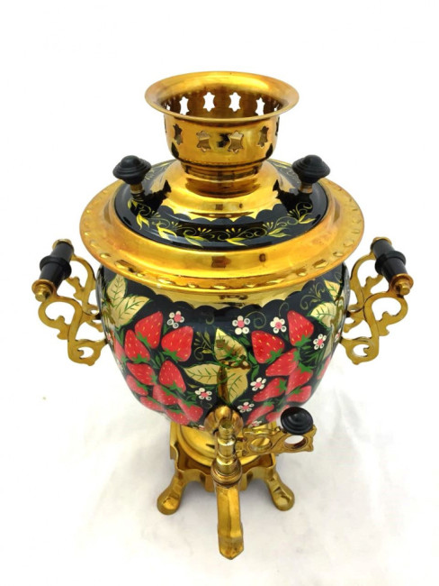 Самовар электрический с росписью 3 л Овальный №4