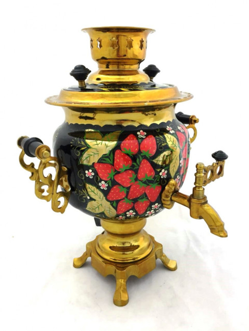 Самовар электрический с росписью 3 л Овальный №4