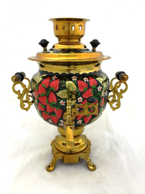 Самовар электрический с росписью 3 л Овальный №4