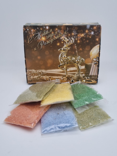 Соль для ванн ассорти 6 видов 600гр с новым годом