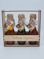 Масло подсолнечное со специями ассорти 750мл с новым годом (коробка фанера)