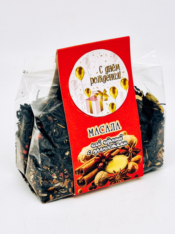 Подарок на день рождения чай черный с добавками "Масала" 100гр