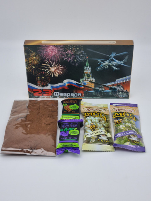 Набор Праздничный кофе, мед и пастила с 23 февраля Набор Праздничный кофе, мед и пастила с 23 февраля