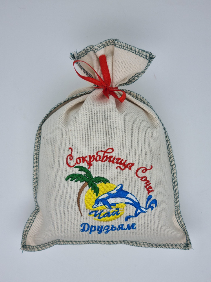 Чай черный в сувенирном мешке с вышивкой друзьям 140гр