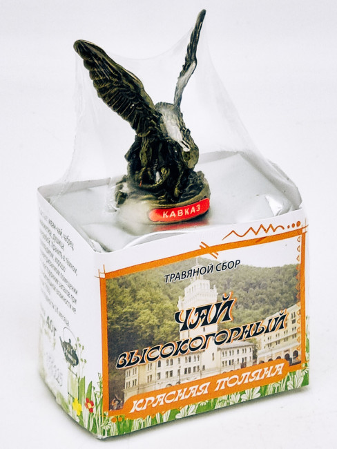 Краснополянский чай "Высокогорный" 40гр Красная поляна с сувениром орел средний