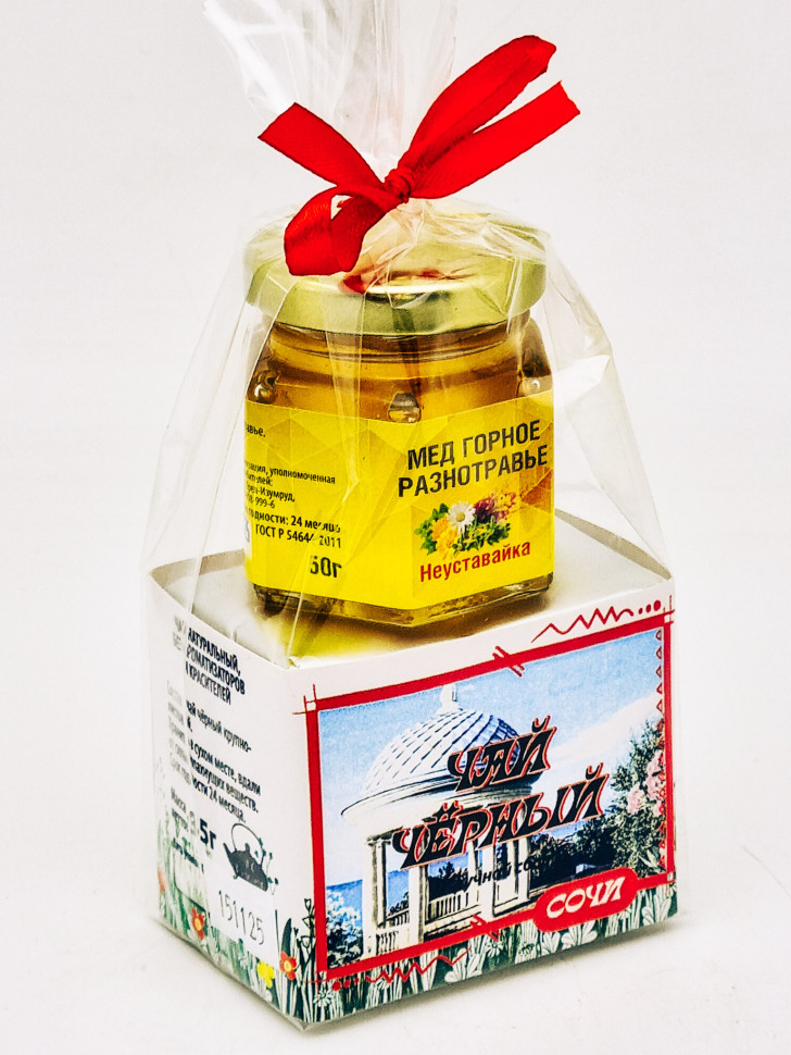 Чай черный ручной сбор 35гр +мед 50гр Бархатные сезоны