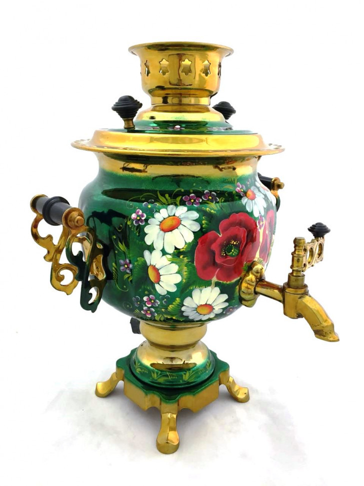 Самовар электрический с росписью 3 л Овальный №12