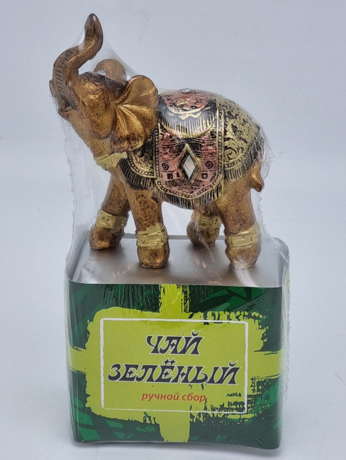 Чай зеленый ручной сбор 35гр с сувениром слон Санкт-Петербург