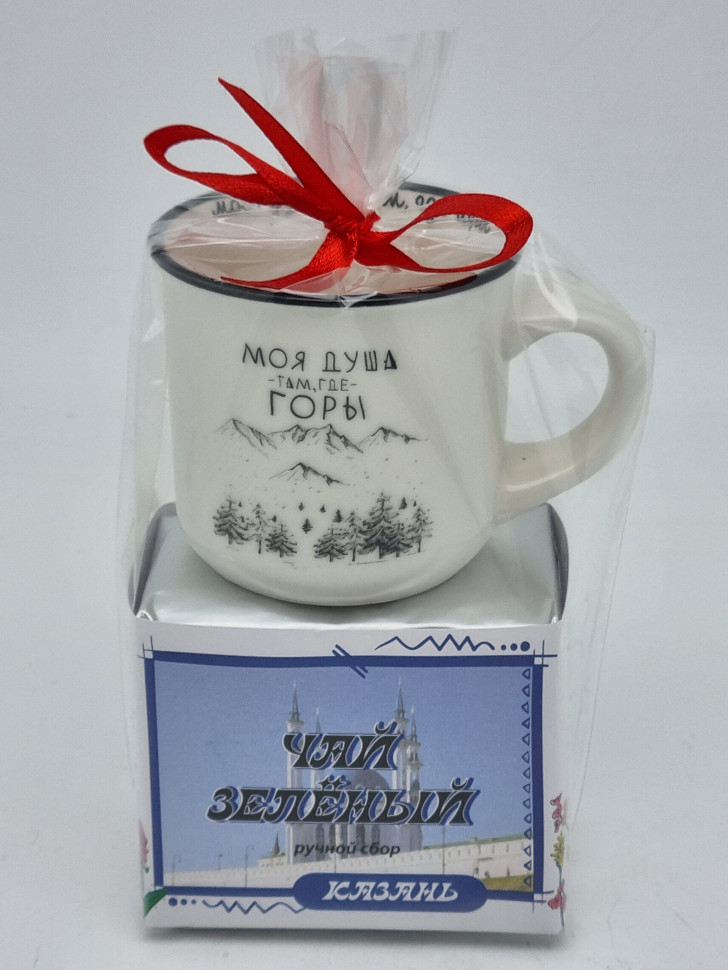 Чай зеленый ручной сбор 40гр + кружка мини Казань