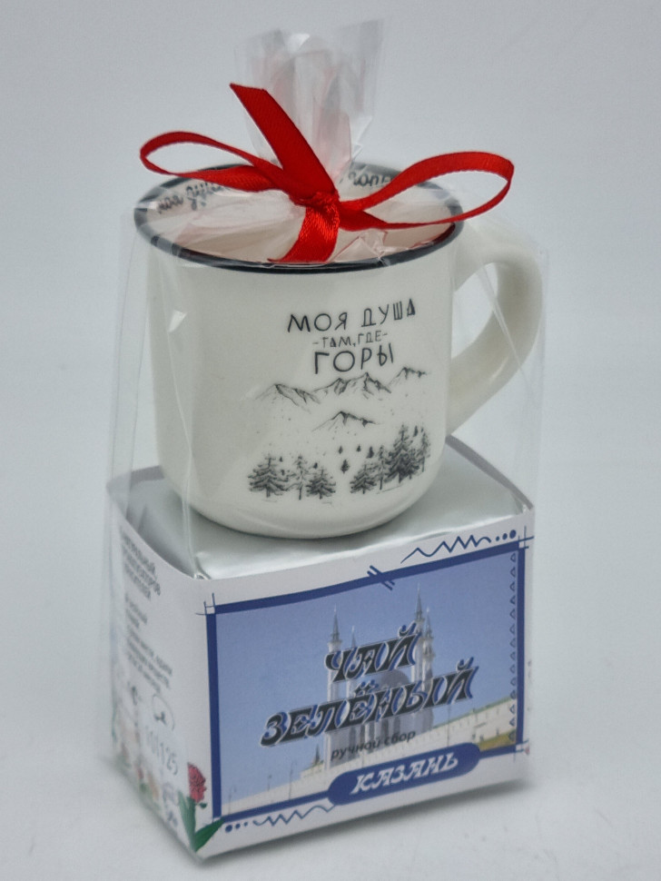 Чай зеленый ручной сбор 40гр + кружка мини Казань